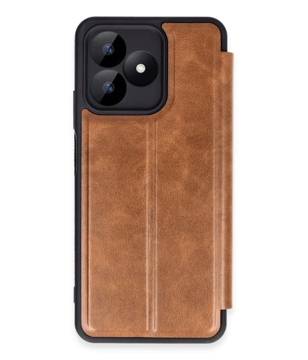 Newface Realme Note 50 4G Kılıf Flip Cover - Taba