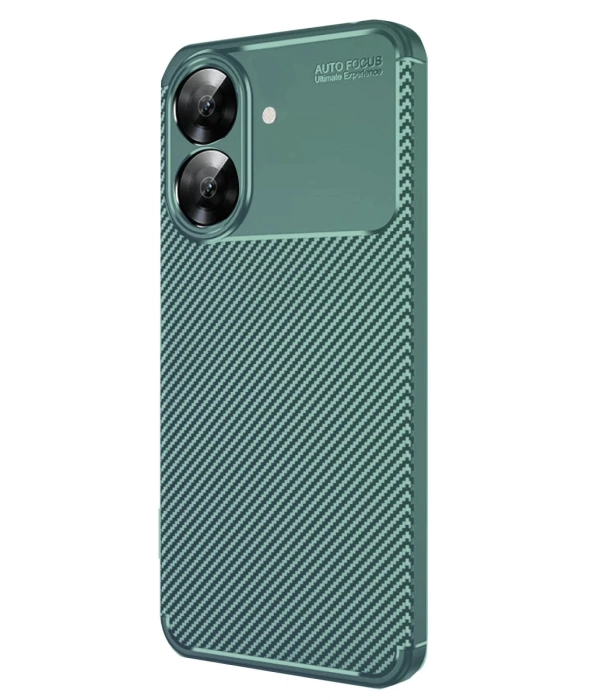 Newface Realme Note 60 Kılıf Auto Focus Karbon Kapak - Koyu Yeşil