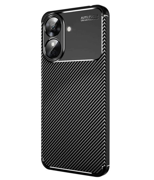 Newface Realme Note 60 Kılıf Auto Focus Karbon Kapak - Siyah