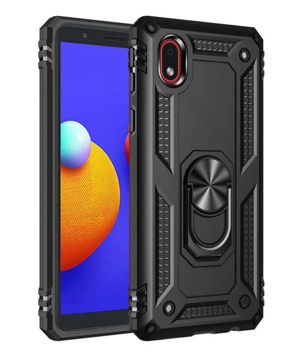 Newface Samsung Galaxy A01 Core Kılıf Sofya Yüzüklü Silikon Kapak
