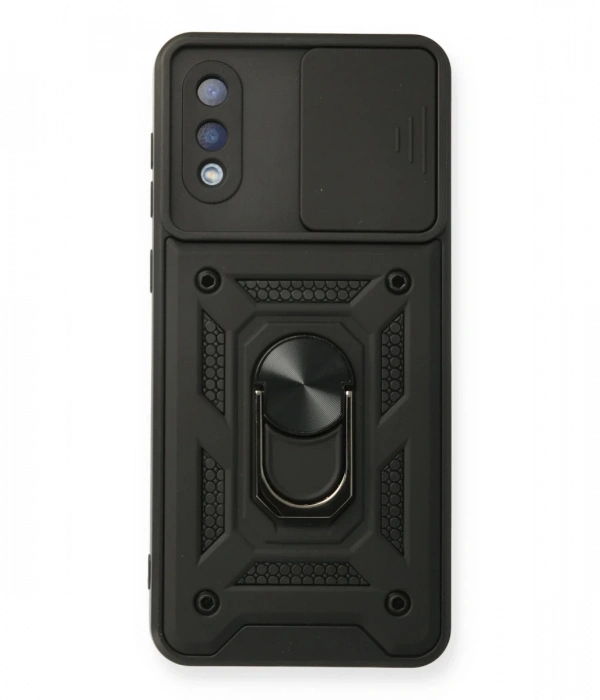 Newface Samsung Galaxy A02 Kılıf Pars Lens Yüzüklü Silikon