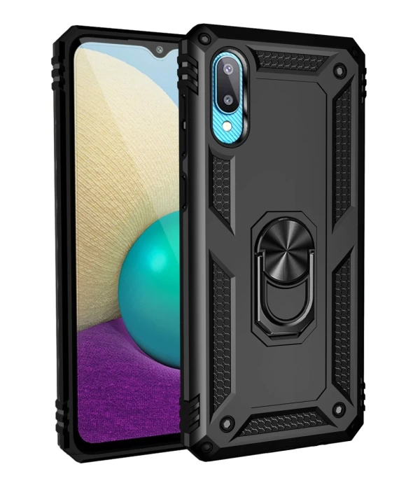 Newface Samsung Galaxy A02 Kılıf Sofya Yüzüklü Silikon Kapak