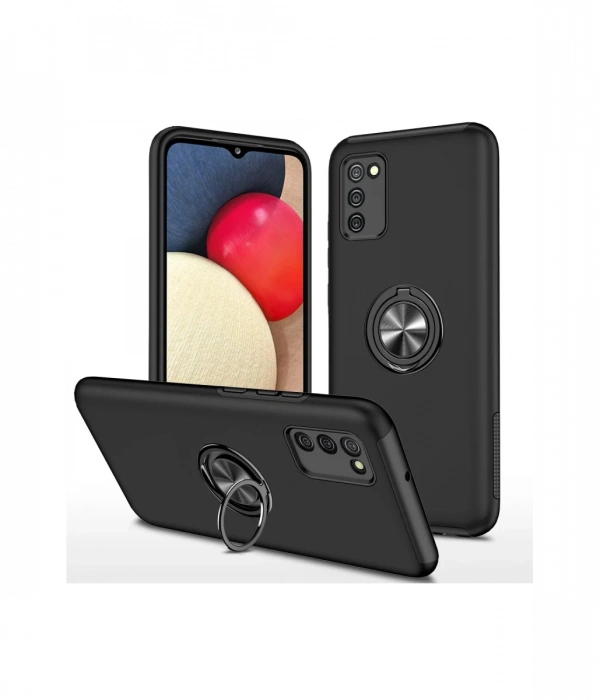 Newface Samsung Galaxy A02S Kılıf Elit Yüzüklü Kapak
