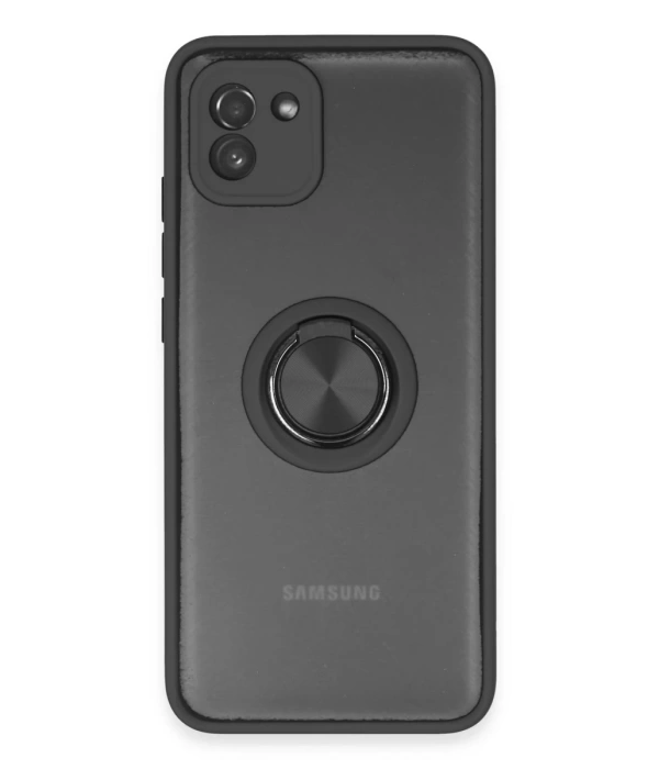Newface Samsung Galaxy A03 Kılıf Montreal Yüzüklü Silikon Kapak