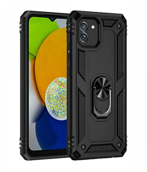 Newface Samsung Galaxy A03 Kılıf Sofya Yüzüklü Silikon Kapak