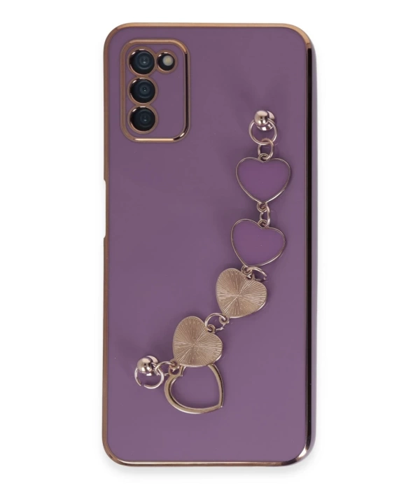 Newface Samsung Galaxy A03S Kılıf Esila Silikon - Mor