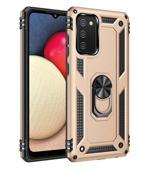 Newface Samsung Galaxy A03S Kılıf Sofya Yüzüklü Silikon Kapak
