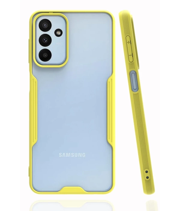 Newface Samsung Galaxy A04S Kılıf Platin Silikon - Sarı