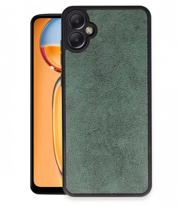 Newface Samsung Galaxy A05 Kılıf Aras Deri Kapak - Koyu Yeşil