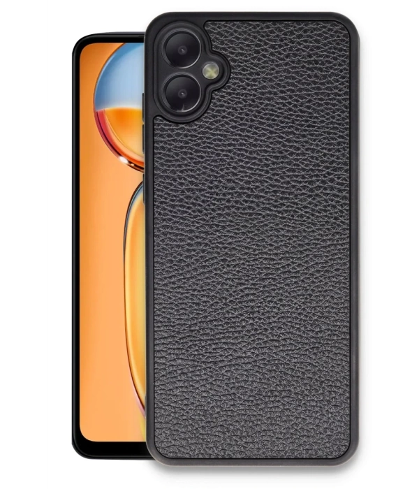 Newface Samsung Galaxy A05 Kılıf Aras Deri Kapak - Siyah
