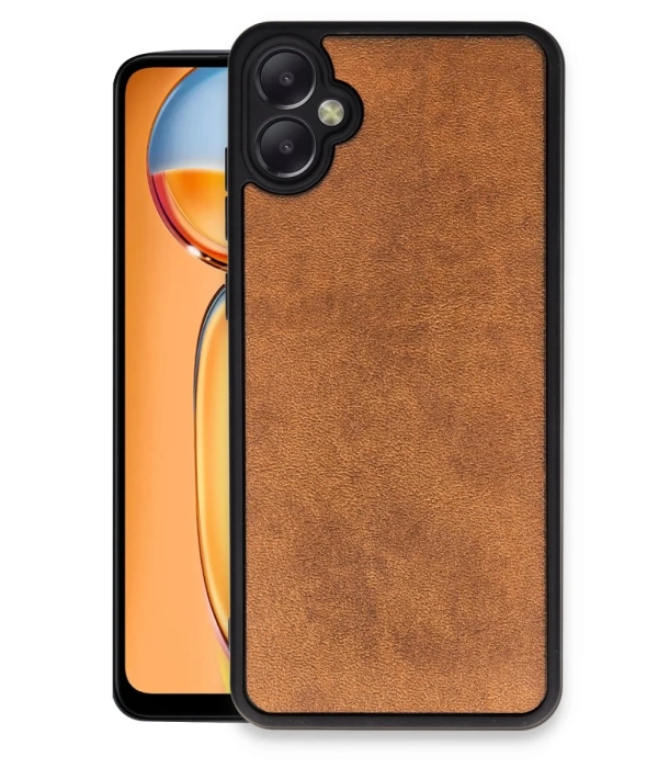 Newface Samsung Galaxy A05 Kılıf Aras Deri Kapak - Taba
