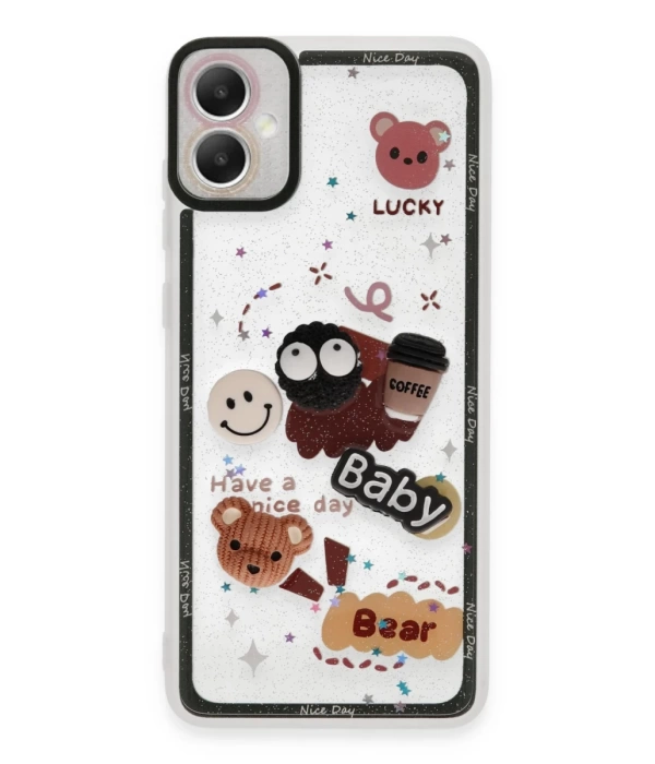 Newface Samsung Galaxy A05 Kılıf Sweet Desenli Silikon Kapak - Sarı