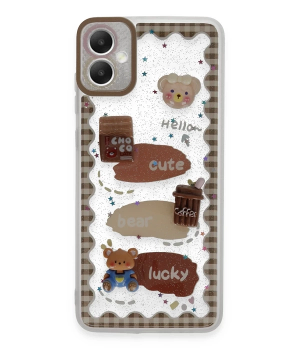 Newface Samsung Galaxy A05 Kılıf Sweet Desenli Silikon Kapak - Şeffaf