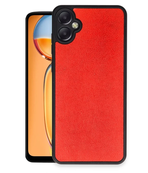 Newface Samsung Galaxy A06 Kılıf Aras Deri Kapak - Kırmızı