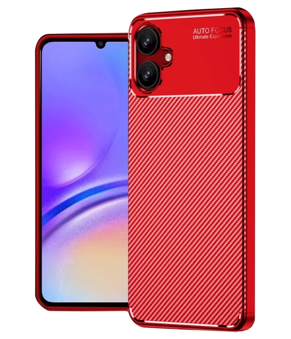 Newface Samsung Galaxy A06 Kılıf Auto Focus Karbon Kapak - Kırmızı