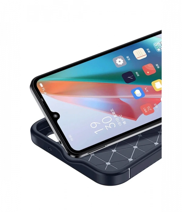 Newface Samsung Galaxy A06 Kılıf Auto Focus Karbon Kapak - Lacivert