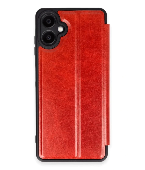 Newface Samsung Galaxy A06 Kılıf Flip Cover - Kırmızı