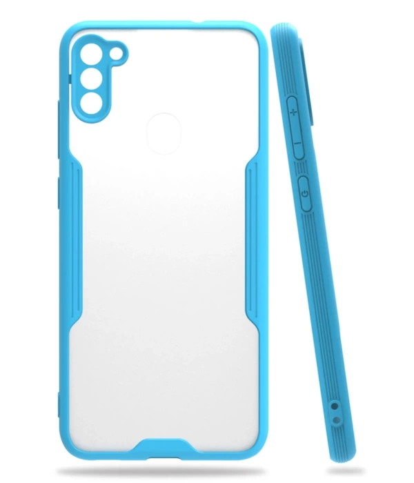 Newface Samsung Galaxy A11 Kılıf Platin Silikon - Mavi