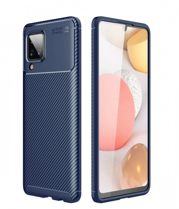 Newface Samsung Galaxy A12 Kılıf Auto Focus Karbon Kapak