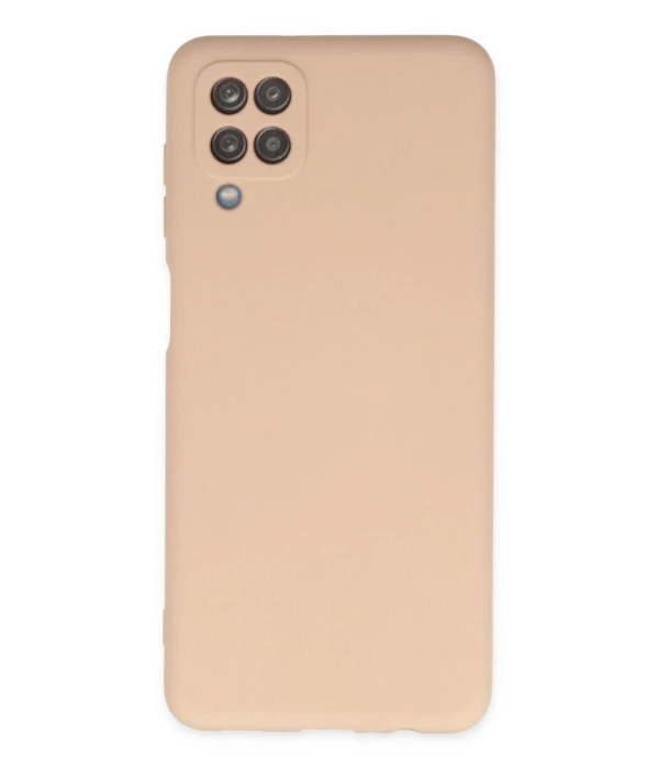 Newface Samsung Galaxy A12 Kılıf Nano içi Kadife Silikon - Pudra