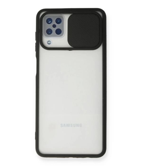 Newface Samsung Galaxy A12 Kılıf Palm Buzlu Kamera Sürgülü Silikon