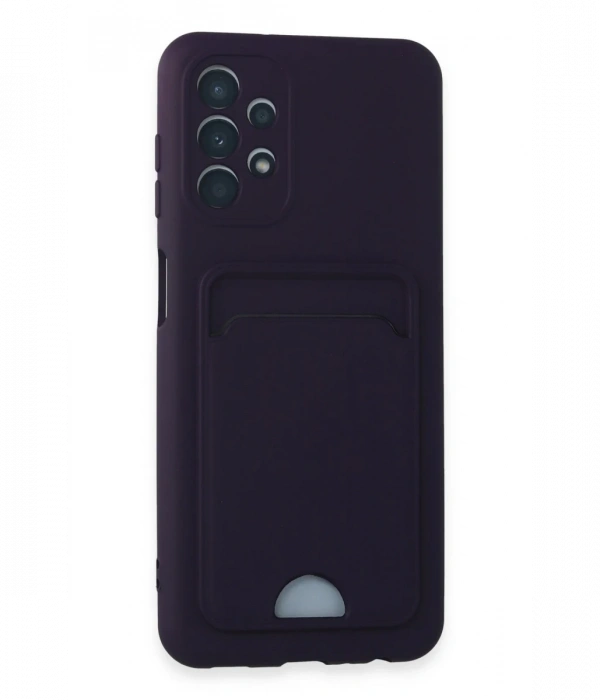 Samsung Galaxy A13 4G Kılıf Kelvin Kartvizitli Silikon - Derin Mor