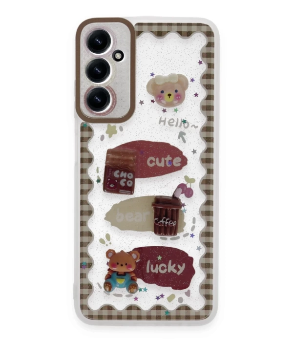 Newface Samsung Galaxy A14 4G Kılıf Sweet Desenli Silikon Kapak - Şeffaf