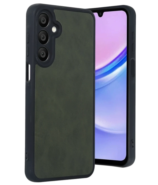 Newface Samsung Galaxy A16 5G Kılıf Aras Deri Kapak - Koyu Yeşil