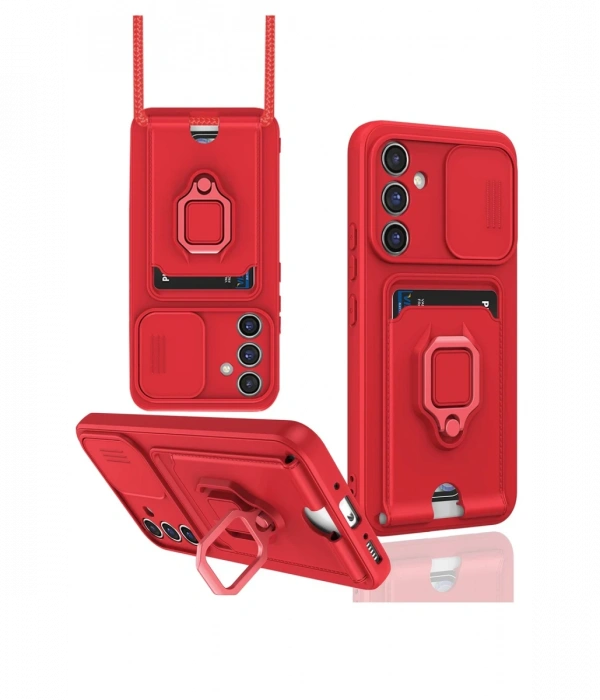 Samsung Galaxy A16 5G Kılıf Zuma Kartvizitli Yüzüklü Silikon