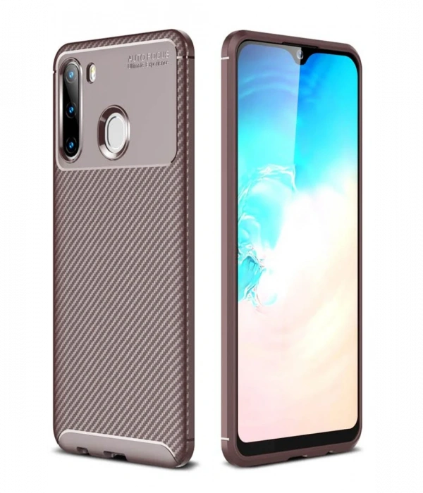 Newface Samsung Galaxy A21 Kılıf Auto Focus Karbon Kapak