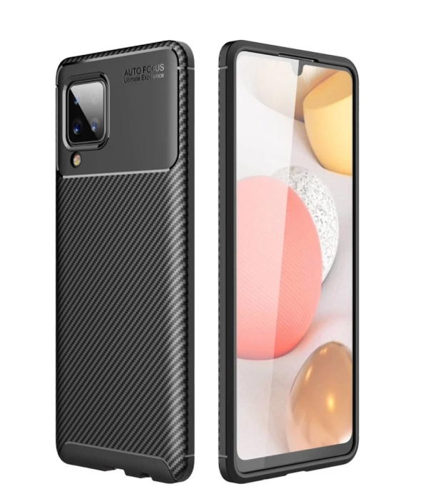 Newface Samsung Galaxy A22 Kılıf Auto Focus Karbon Kapak