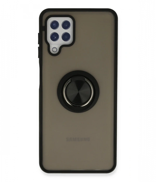 Newface Samsung Galaxy A22 Kılıf Montreal Yüzüklü Silikon Kapak