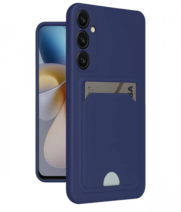 Newface Samsung Galaxy A25 5G Kılıf Kelvin Kartvizitli Silikon - Lacivert