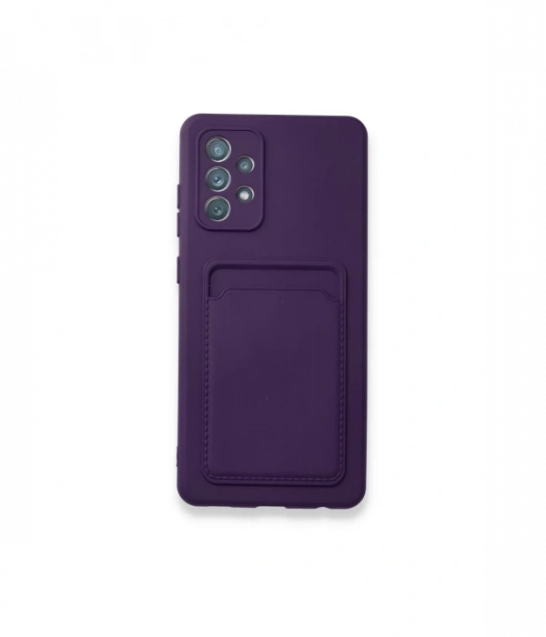 Samsung Galaxy A32 Kılıf Kelvin Kartvizitli Silikon - Derin Mor