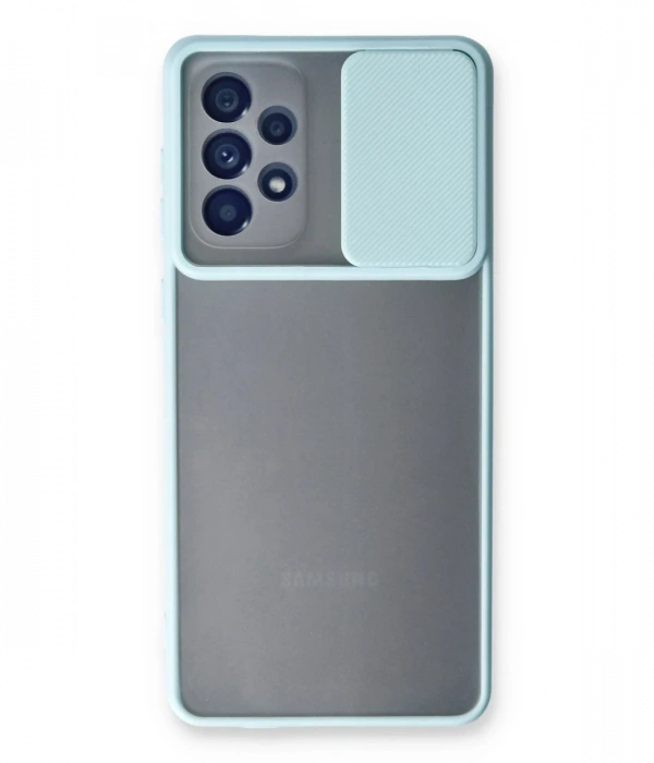 Newface Samsung Galaxy A33 5G Kılıf Palm Buzlu Kamera Sürgülü Silikon - Turkuaz