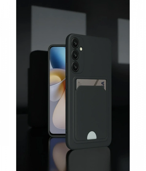 Newface Samsung Galaxy A55 5G Kılıf Kelvin Kartvizitli Silikon - Lacivert