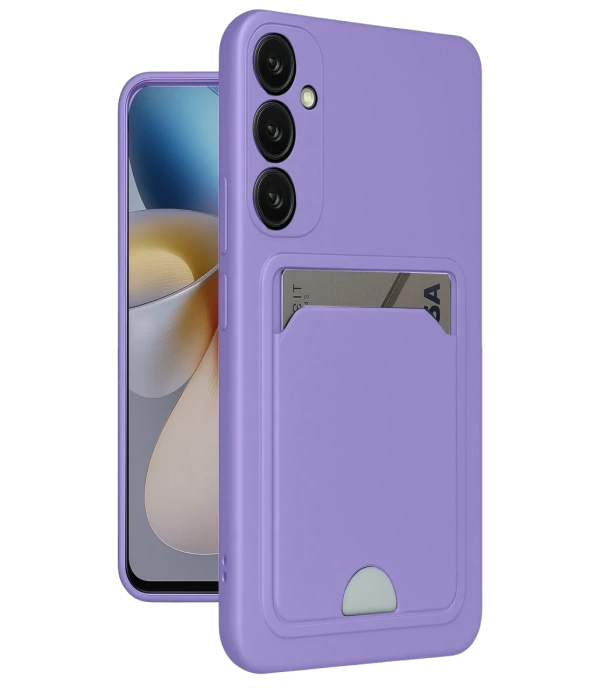 Newface Samsung Galaxy A55 5G Kılıf Kelvin Kartvizitli Silikon - Lila