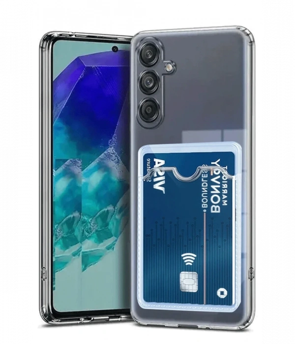 Samsung Galaxy A56 Kılıf Kart Şeffaf Silikon - Şeffaf