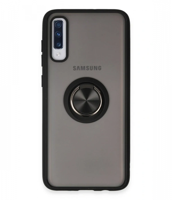 Newface Samsung Galaxy A70 Kılıf Montreal Yüzüklü Silikon Kapak