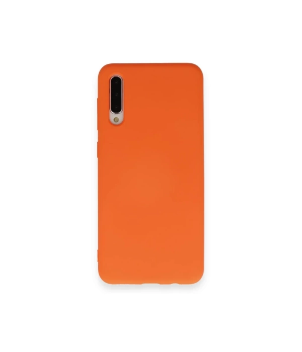 Newface Samsung Galaxy A70 Kılıf Nano içi Kadife Silikon - Turuncu