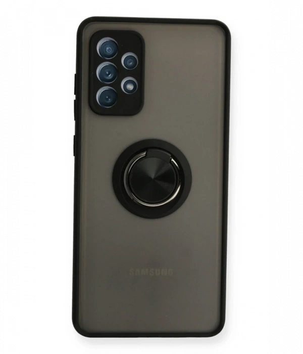 Newface Samsung Galaxy A72 Kılıf Montreal Yüzüklü Silikon Kapak