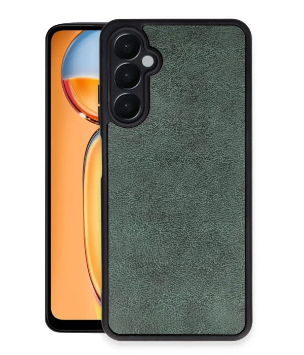 Newface Samsung Galaxy M15 Kılıf Aras Deri Kapak - Koyu Yeşil