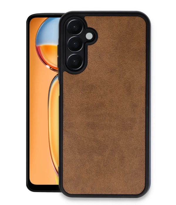 Newface Samsung Galaxy M15 Kılıf Aras Deri Kapak - Taba