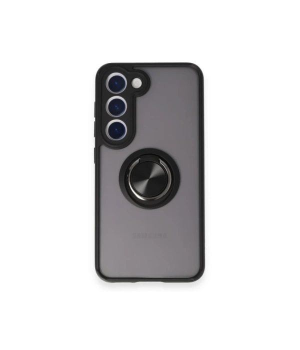 Newface Samsung Galaxy M15 Kılıf Montreal Yüzüklü Silikon Kapak - Siyah