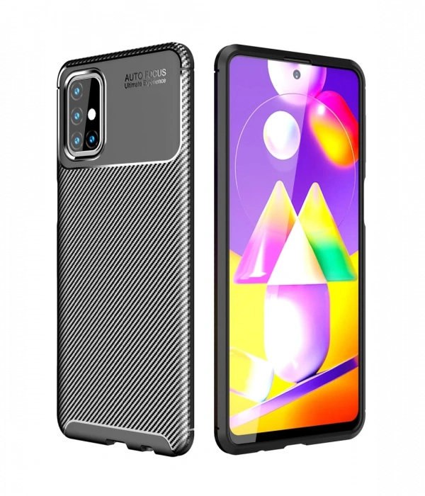 Newface Samsung Galaxy M31S Kılıf Auto Focus Karbon Kapak