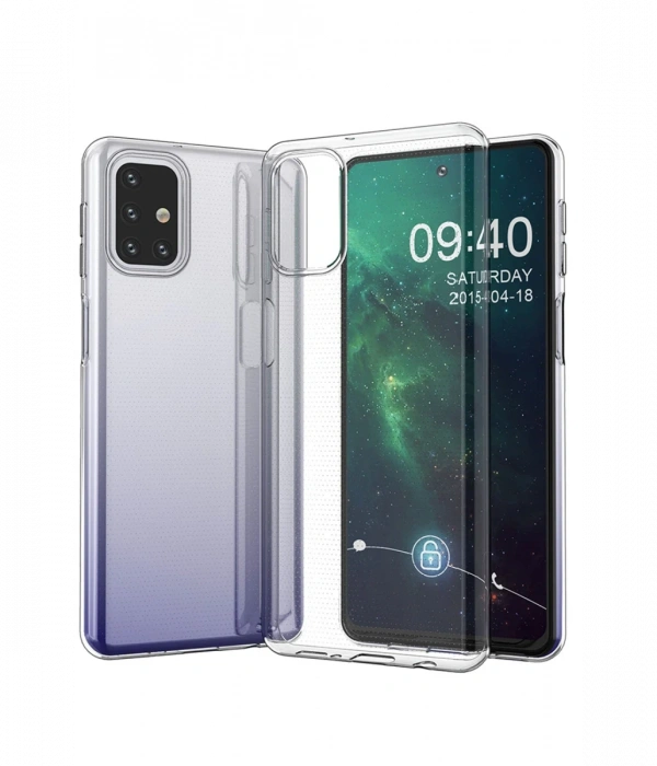 Newface Samsung Galaxy M31S Kılıf Lüx Şeffaf Silikon