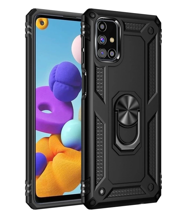 Newface Samsung Galaxy M31S Kılıf Sofya Yüzüklü Silikon Kapak