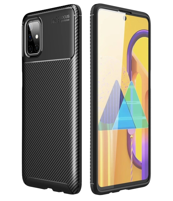 Newface Samsung Galaxy M51 Kılıf Auto Focus Karbon Kapak