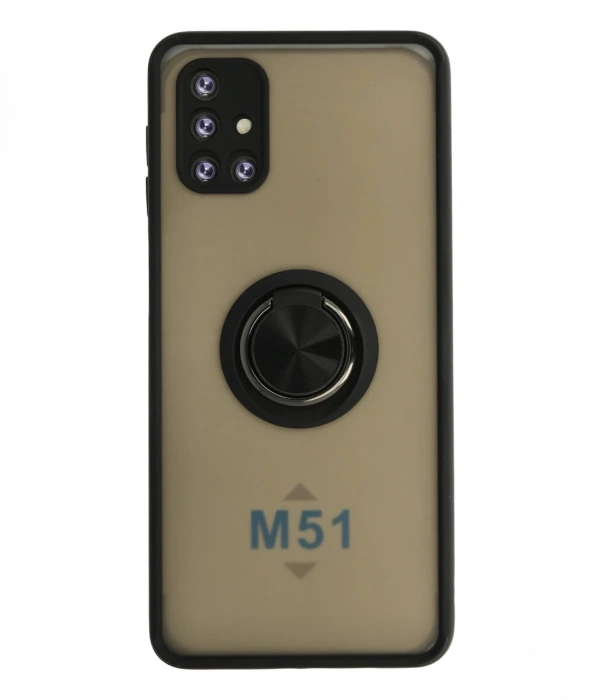 Newface Samsung Galaxy M51 Kılıf Montreal Yüzüklü Silikon Kapak