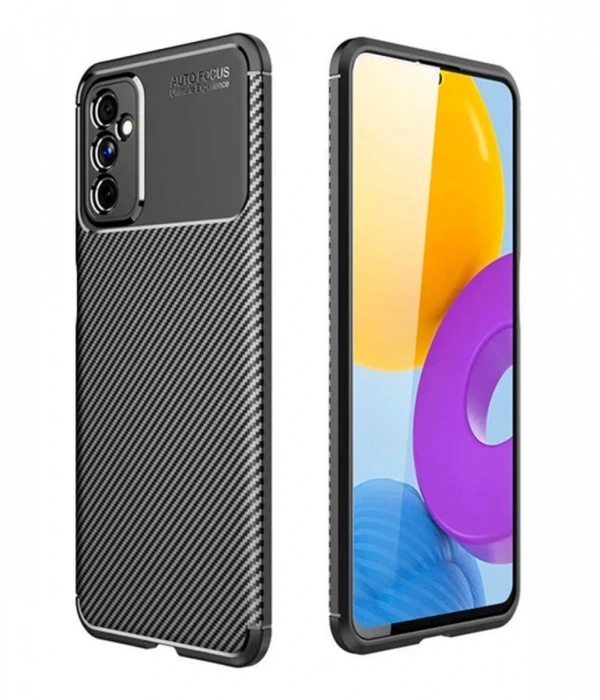 Newface Samsung Galaxy M52 5G Kılıf Auto Focus Karbon Kapak - Siyah